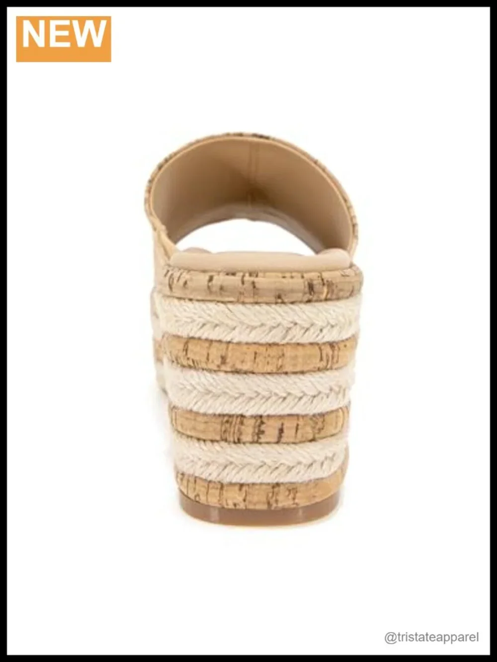 Women's Platform Sandals with Cork Jute Slip On Cushioned Insole